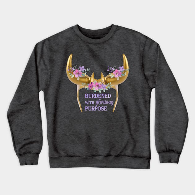 Burdened with Glorious Purpose Floral Crewneck Sweatshirt by Mint-Rose